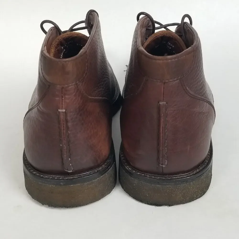 Johnston & Murphy Boots Chukka Ankle Mens 9.5M Copeland‎ Brown Sheepskin Leather